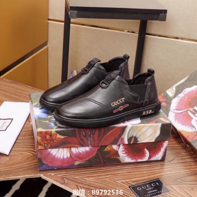 lv 【古奇】2⃣️0⃣️1⃣️9⃣️【G男士最新黑色经典系列休闲便鞋