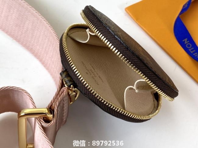 lv芯片版 M44813 粉色 Multi Pochette Accessories 手袋