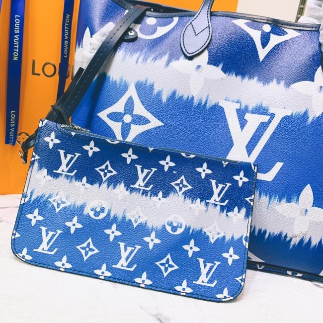 lv批  对版五金 对版内里 对版丝印♥️无尽的夏日 扎染印花系列M45128扎染蓝购物袋