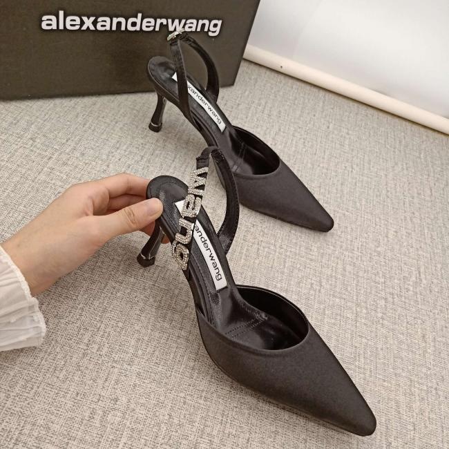 lv Alexander wang  真丝钻石字母猫跟凉鞋