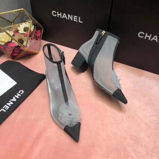 lv Chanel2019专柜最新早春仙女风网纱凉靴 四季都能穿 很百搭的一款