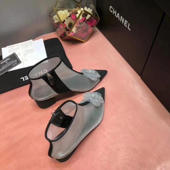 lv Chanel2019专柜最新早春仙女风网纱凉靴 四季都能穿 很百搭的一款