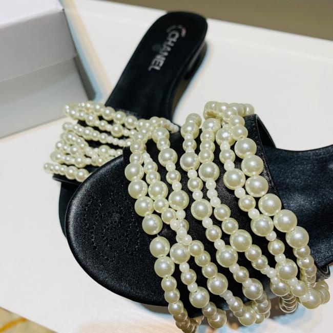 lv   Chanel 珍珠拖鞋