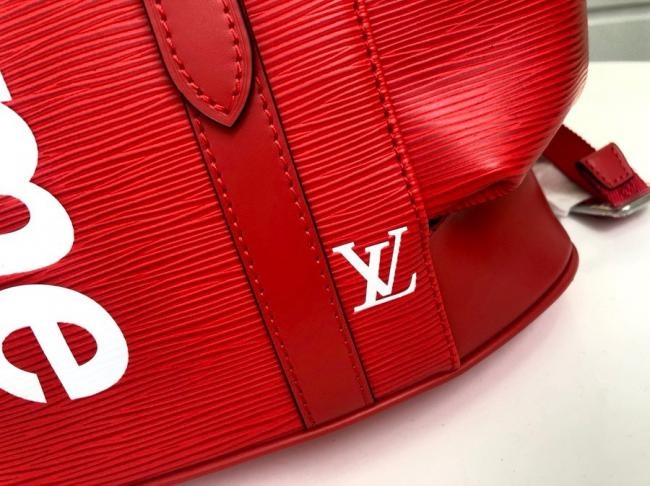 lv10591099 M41079红色 进口水波纹皮 最新丝印Christopher双肩包