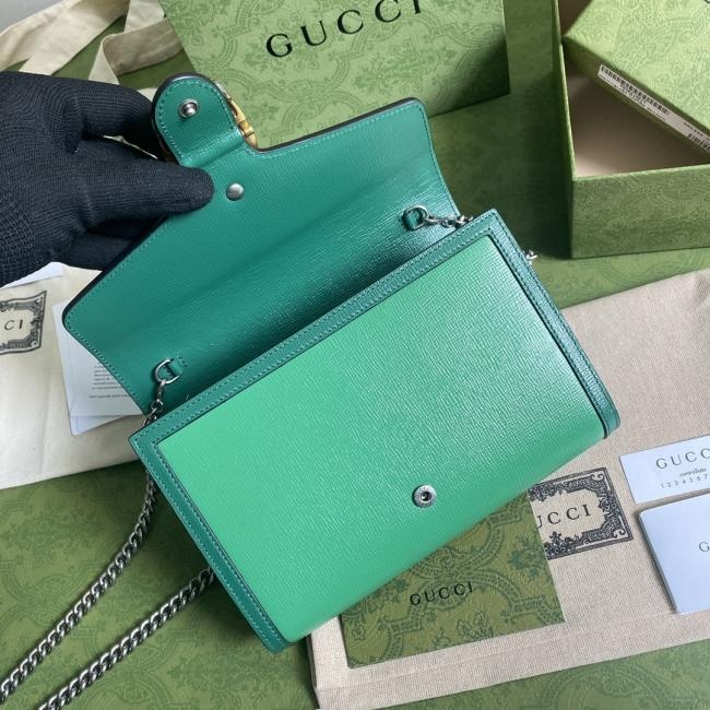 Gucci Ophidia 401231 中号手提包，复古设计，墨绿/绿色全皮款式