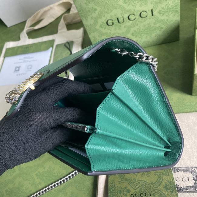Gucci Ophidia 401231 中号手提包，复古设计，墨绿/绿色全皮款式