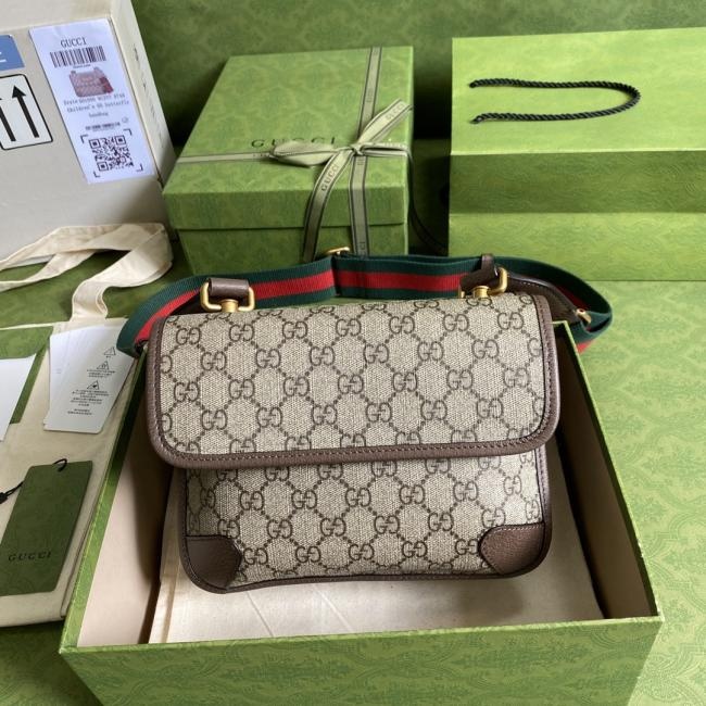 Gucci Ophidia 5010 中号手提包，GG高级人造帆布，复古设计