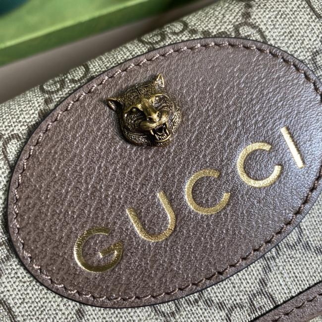 Gucci Ophidia 5010 中号手提包，GG高级人造帆布，复古设计