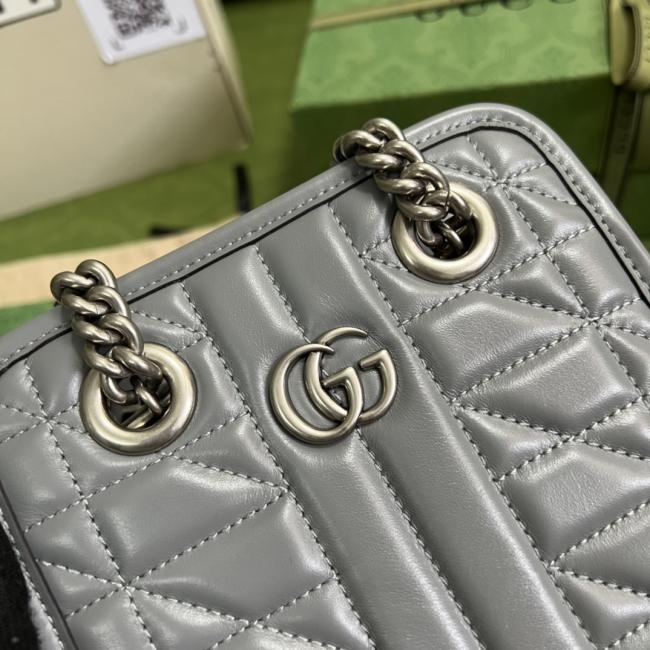 Hermes 696123 Vintage Style Grey Leather Mini Handbag