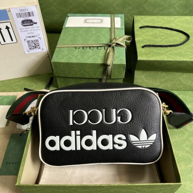 Gucci 古驰斜挎相机包手袋702427 adidasx G 古驰联名系列原厂绿盒包装