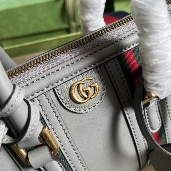 Gucci Exquisite G 7157灰色原版GG全皮手提包