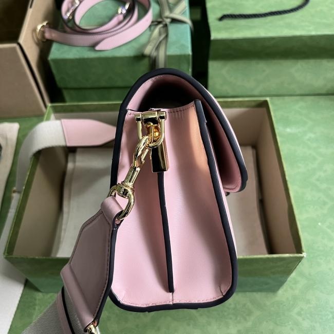 GG Matelassé粉色皮革小号手袋724529，时尚力作