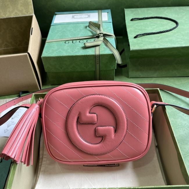 Gucci 3 Blondie系列粉色肩背包原厂包装