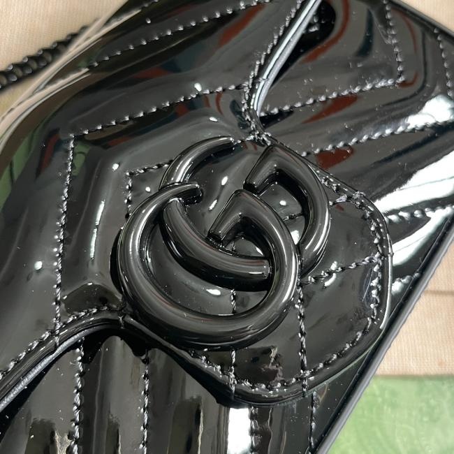GG GG Marmont 476433 漆皮超迷你手袋，配全套原厂绿盒包装