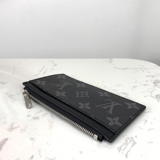 LV M64038 黑花 Taiga皮革 COIN 卡夹