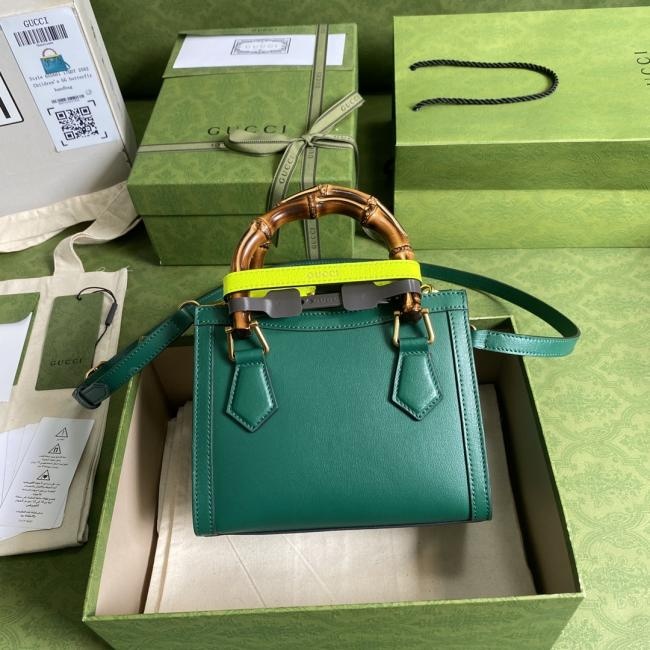 Gucci 6556迷你托特包，皮革材质，绿盒包装