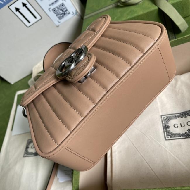 GG Marmont 5835玫瑰米色格子全皮包包优雅精致款式