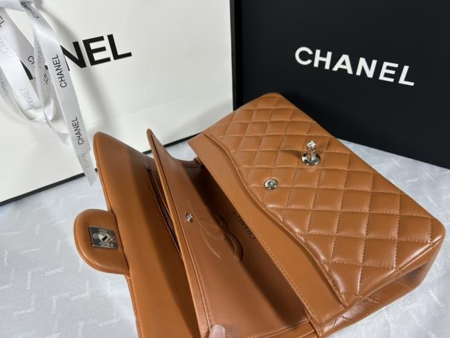 香奈儿Chanel CF1112羊皮焦糖色羊皮包，时尚法宝实拍