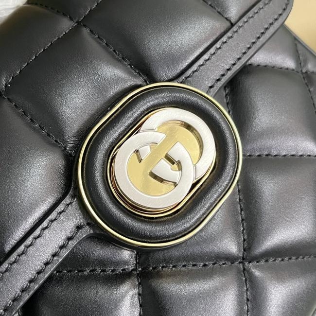 Gucci 7414 Deco系列迷你黑色原厂皮肩背包