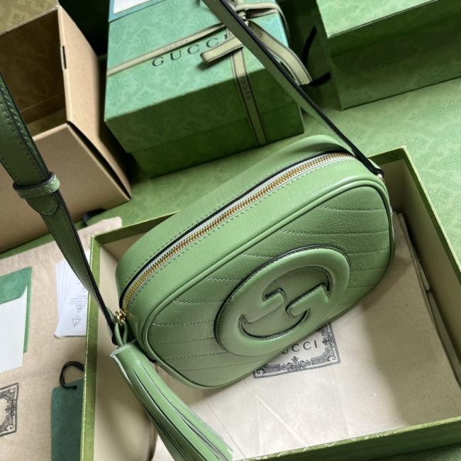 Gucci Blondie系列小号肩背包7423，原厂皮，浅绿色，高端奢华