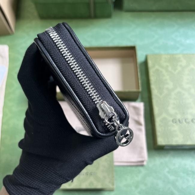 Gucci Blondie系列312黑色皮革全拉链钱包